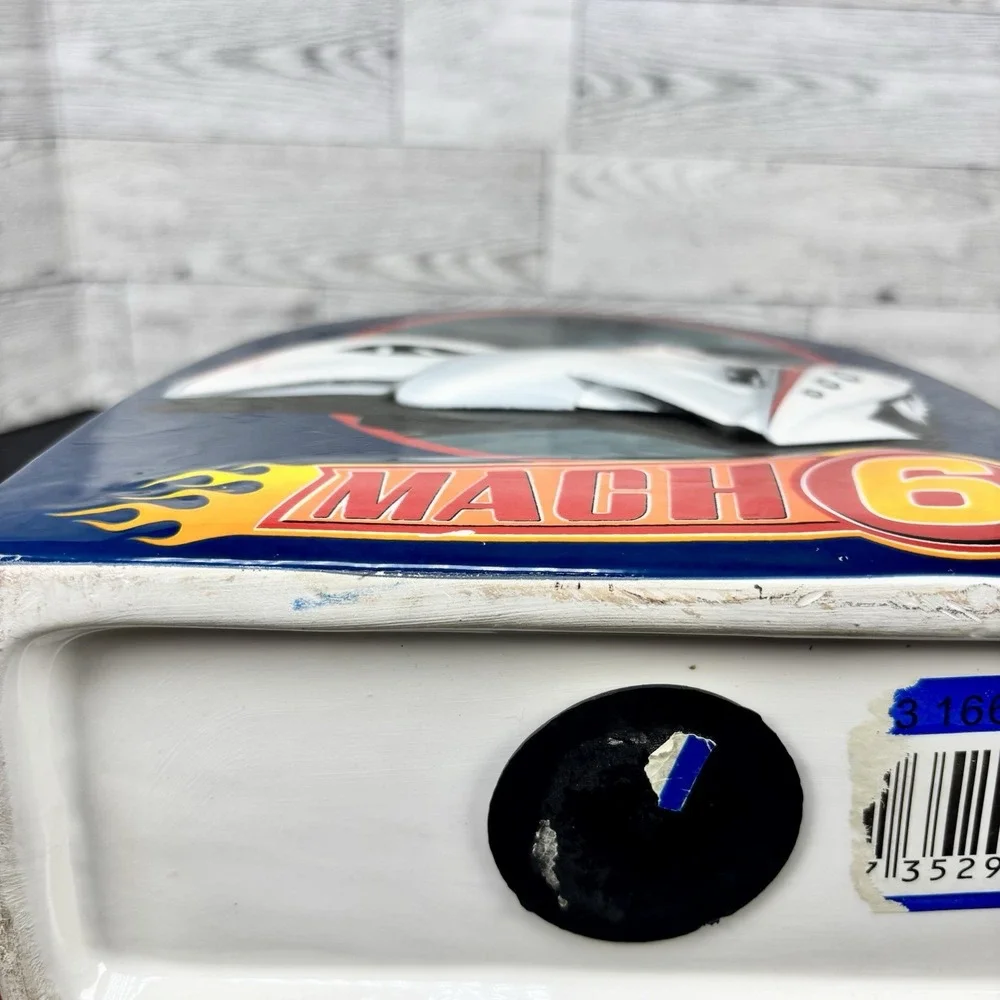 SPEED RACER MOVIE 2008 MACH 6CERAMIC COIN Piggy‎ BANK Red Blue White